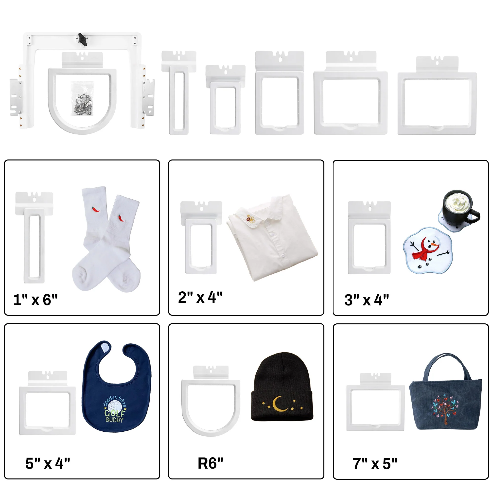 6in1 Magnetic Fast Frame kit for for Elna Expressive 940/970 Embroidery Machine - Image 2