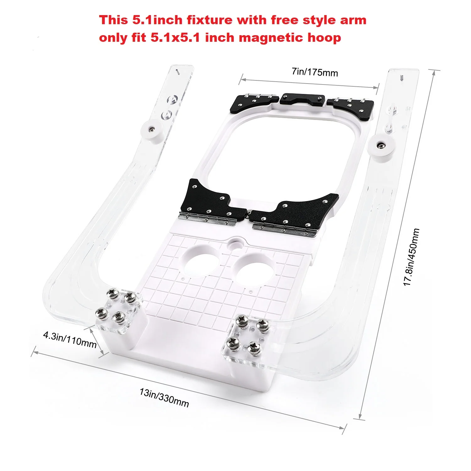 Fixture with Free Style Arm Part only for 5.1 inch or 6.9 inch magnetic hoop for Alfa Commercial Embroidery Machines