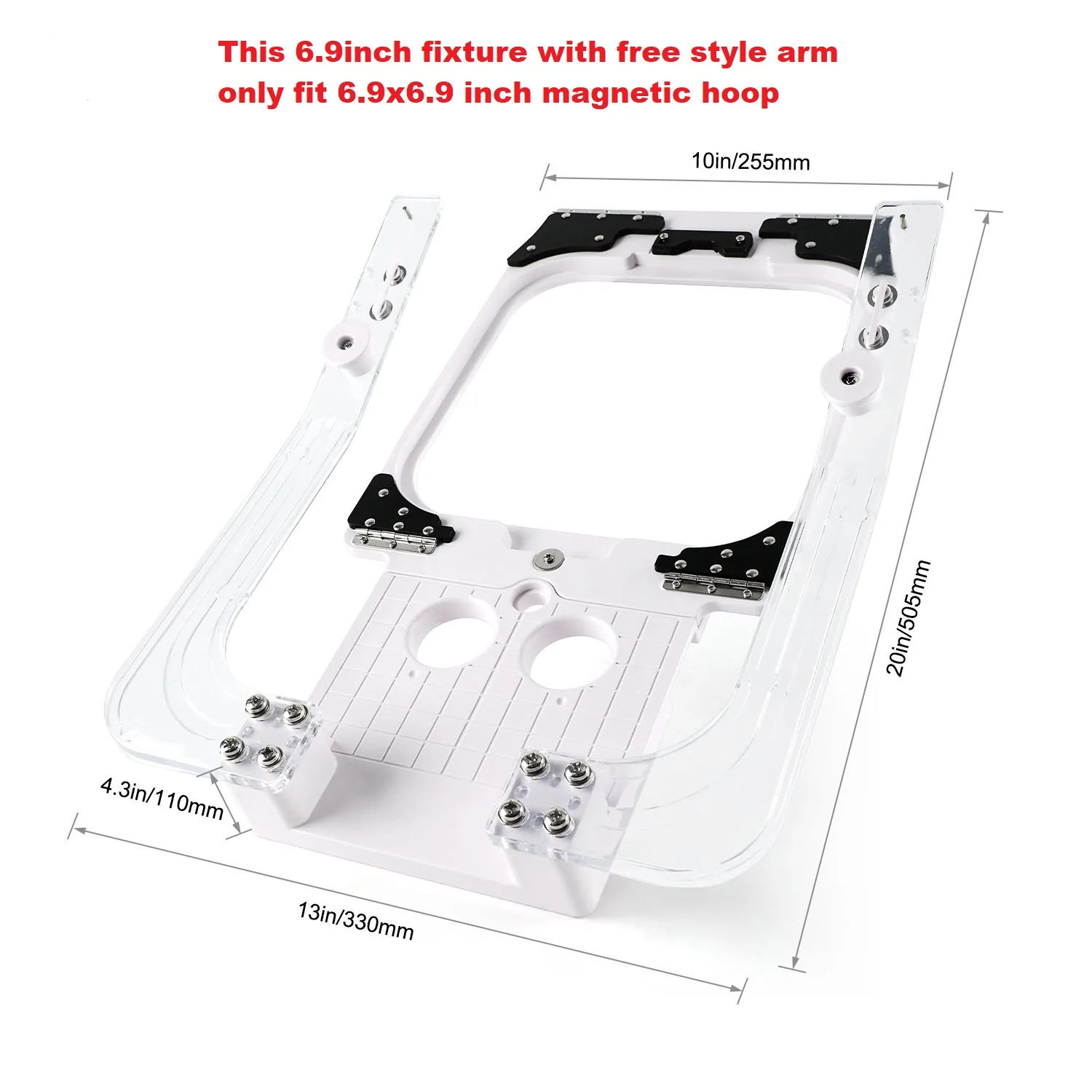 Fixture with Free Style Arm Part only for 6.9 inch magnetic hoop for Alfa Commercial Embroidery Machines