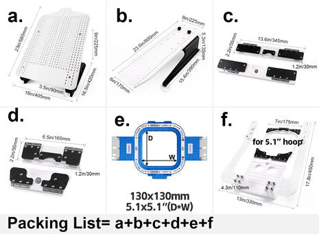 Hooping Station Kit with 5.1"x5.1" Magnetic Hoop for BAI The MIRROR | The VISION | The VISION 2 HEADS | KESI 1504 | KESI 1506 | KESI 1508 Embroidery Machines - Image 7