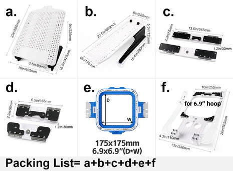 Hooping Station Kit with 6.9″x6.9″ Magnetic Hoop for Avance 1201C/1501C/1502/1504/1506C Embroidery Machines - Image 7