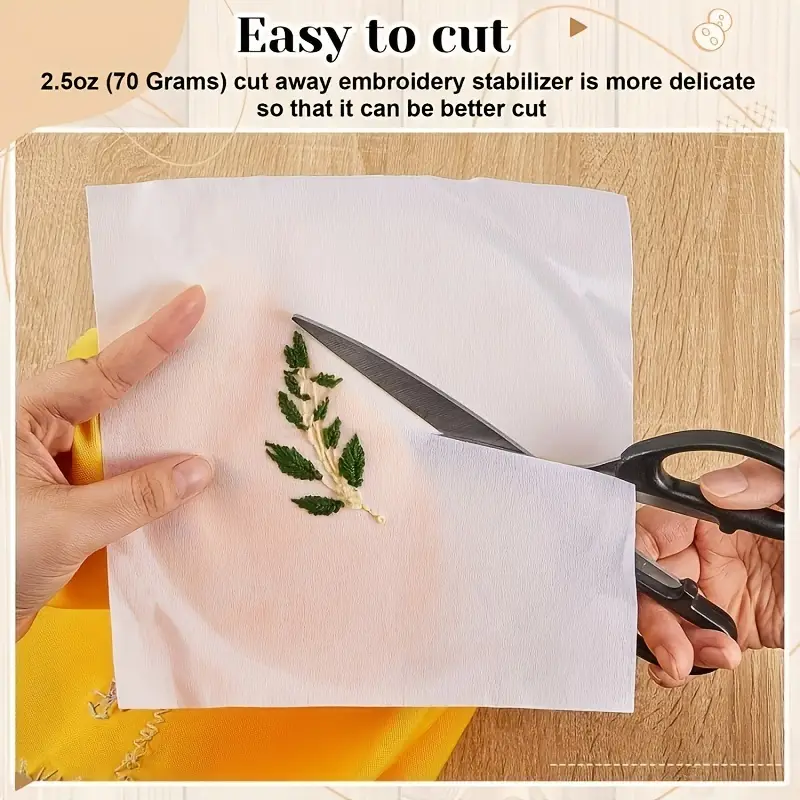 Sewtalent Cut Away Embroidery Stabilizer Backing Roll 12" x 50 Yards – Medium Weight 2.5 oz – Cut Into Any Size for Machine Embroidery & Hand Sewing - Image 11