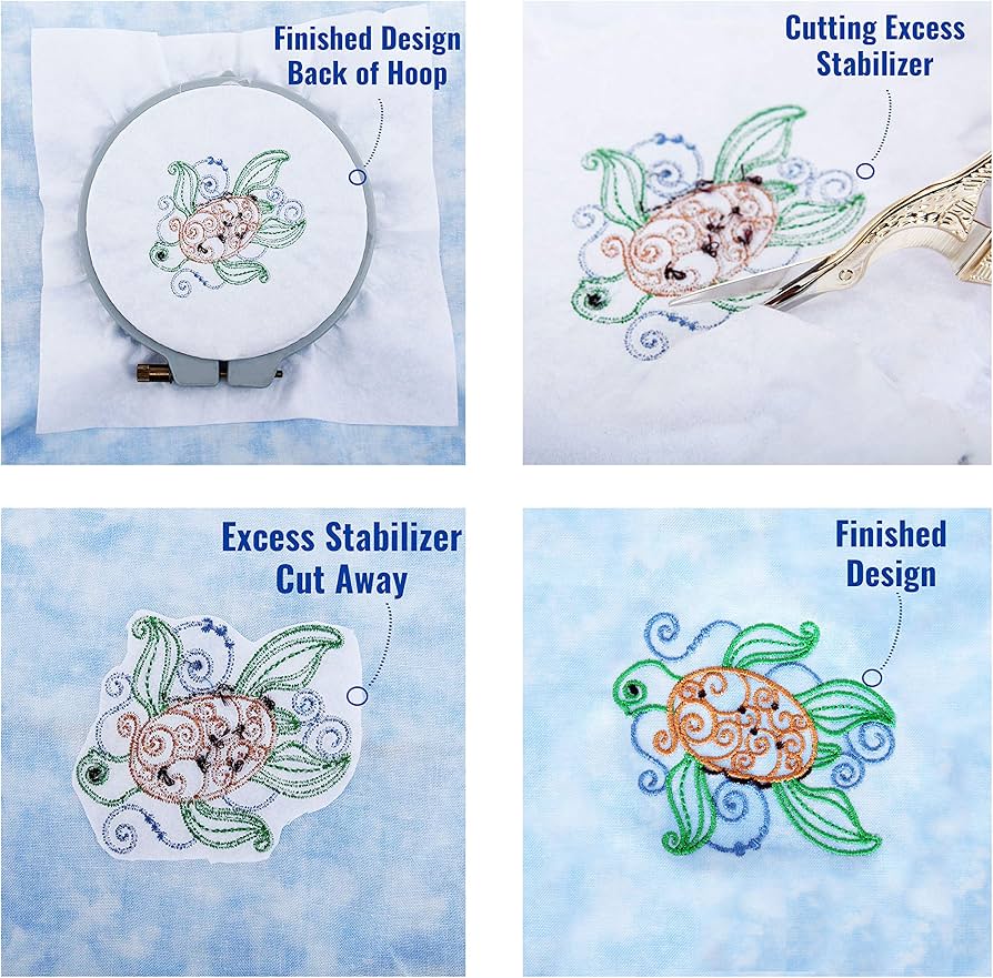 Sewtalent Cut Away Embroidery Stabilizer Backing Roll 12" x 50 Yards – Medium Weight 2.5 oz – Cut Into Any Size for Machine Embroidery & Hand Sewing - Image 9
