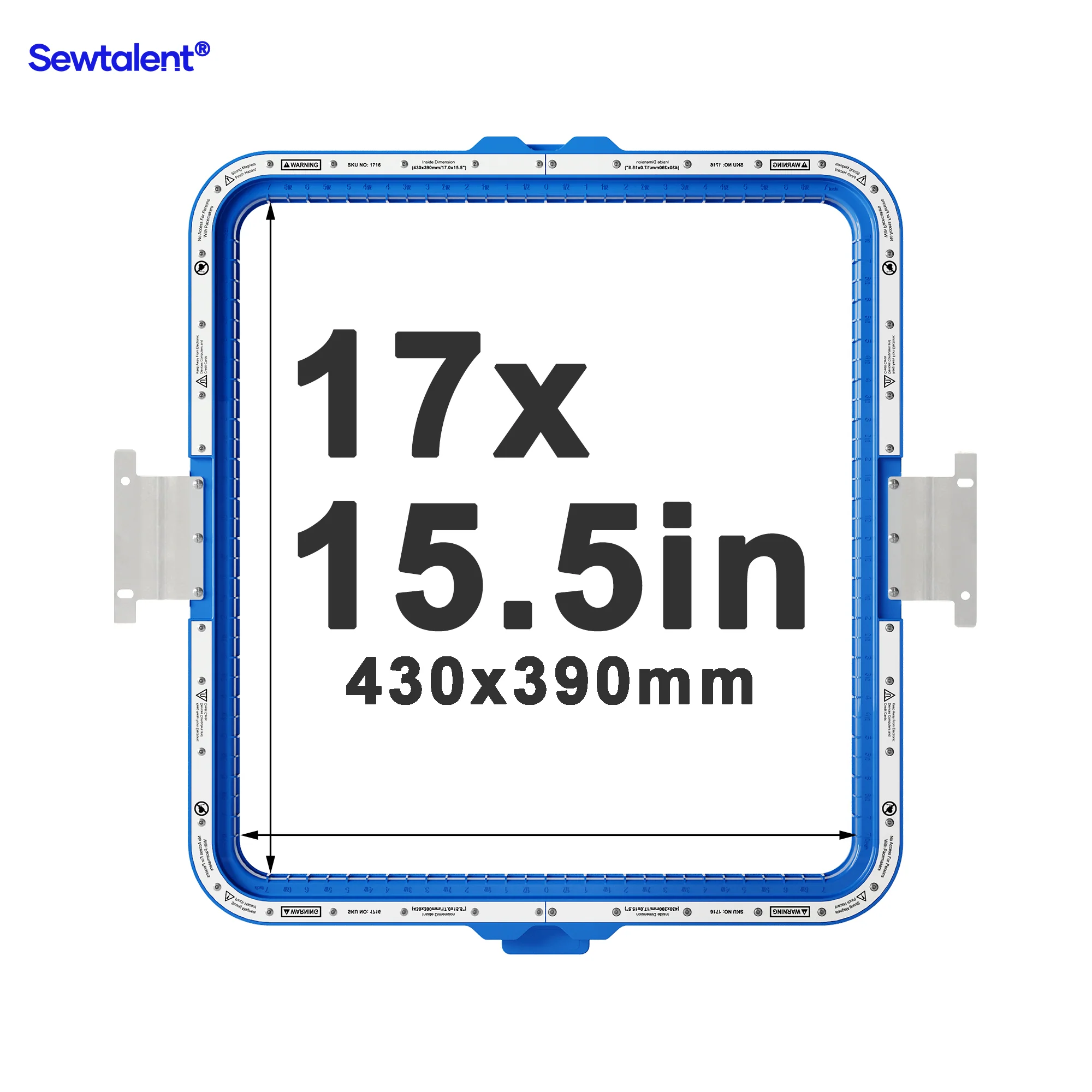 Sewtalent Magnetic Hoop 17"x15.5" | 430x390mm for Barudan Commercial Embroidery Machines