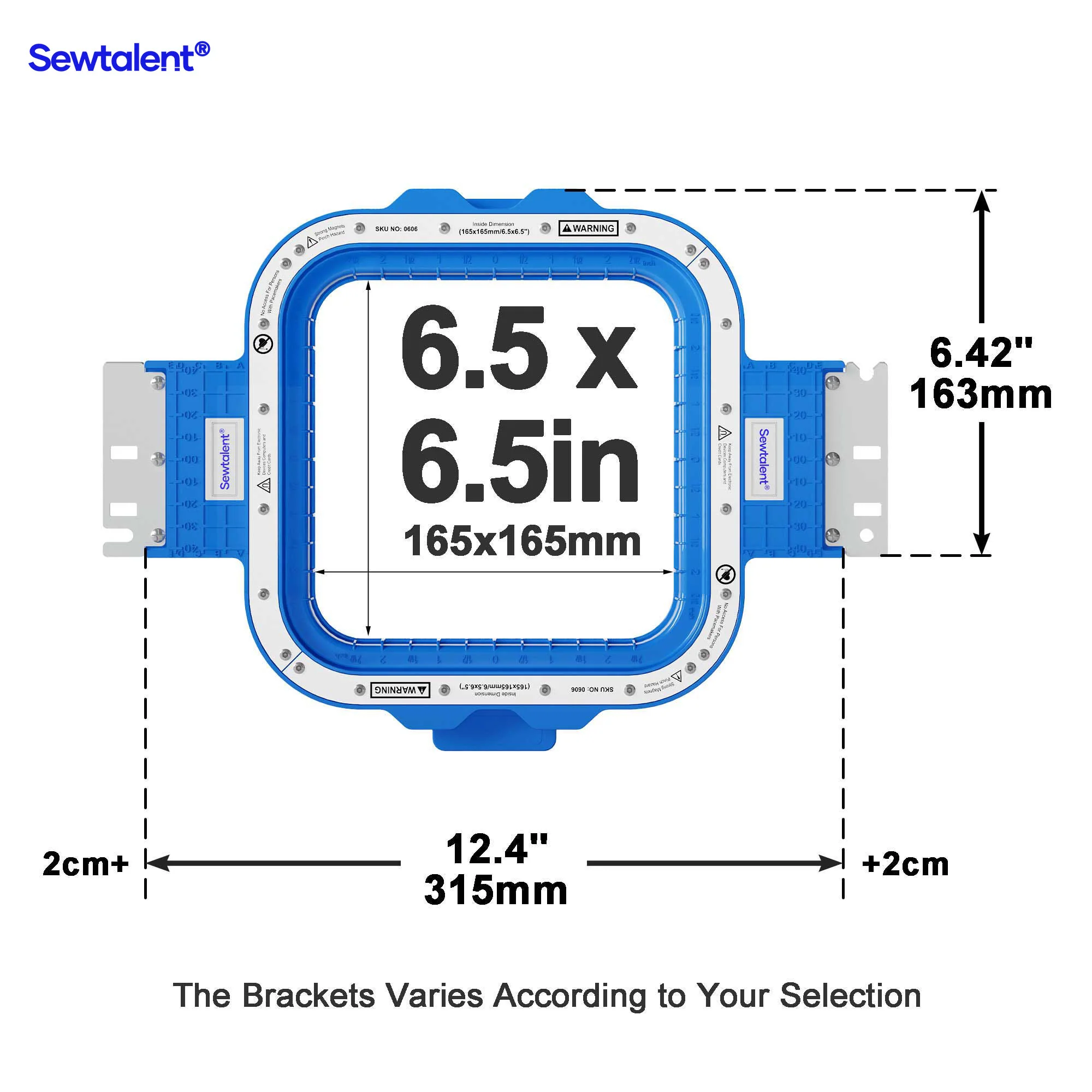 Sewtalent Magnetic Hoop 6.5"x6.5 | 165x165mm for Avance 1201C/1501C/1502/1504/1506C Embroidery Machines - Image 3
