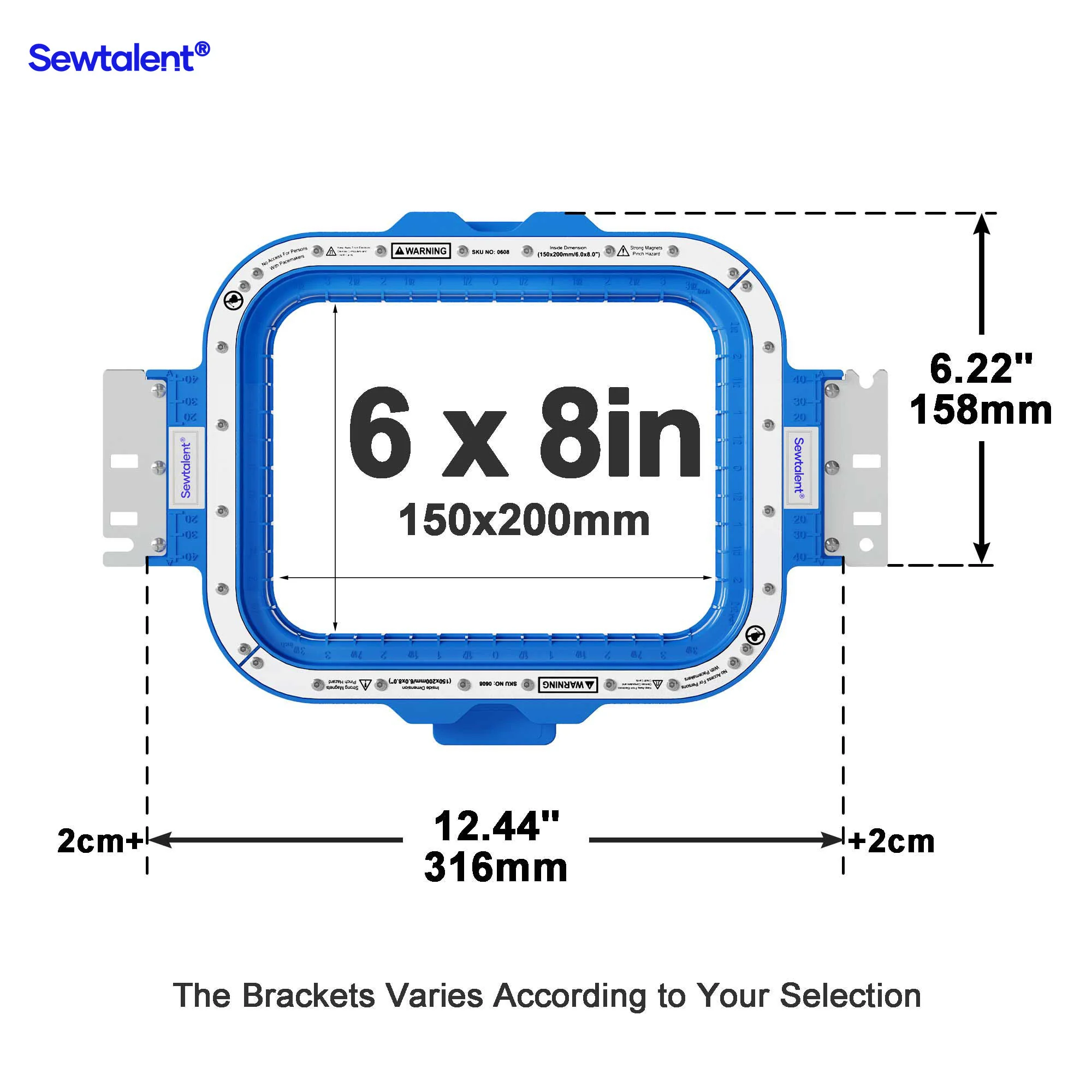 Sewtalent Magnetic Hoop 6"x 8" | 150x200mm for PooLin EOM | EOV | EOX Embroidery Machine - Image 2
