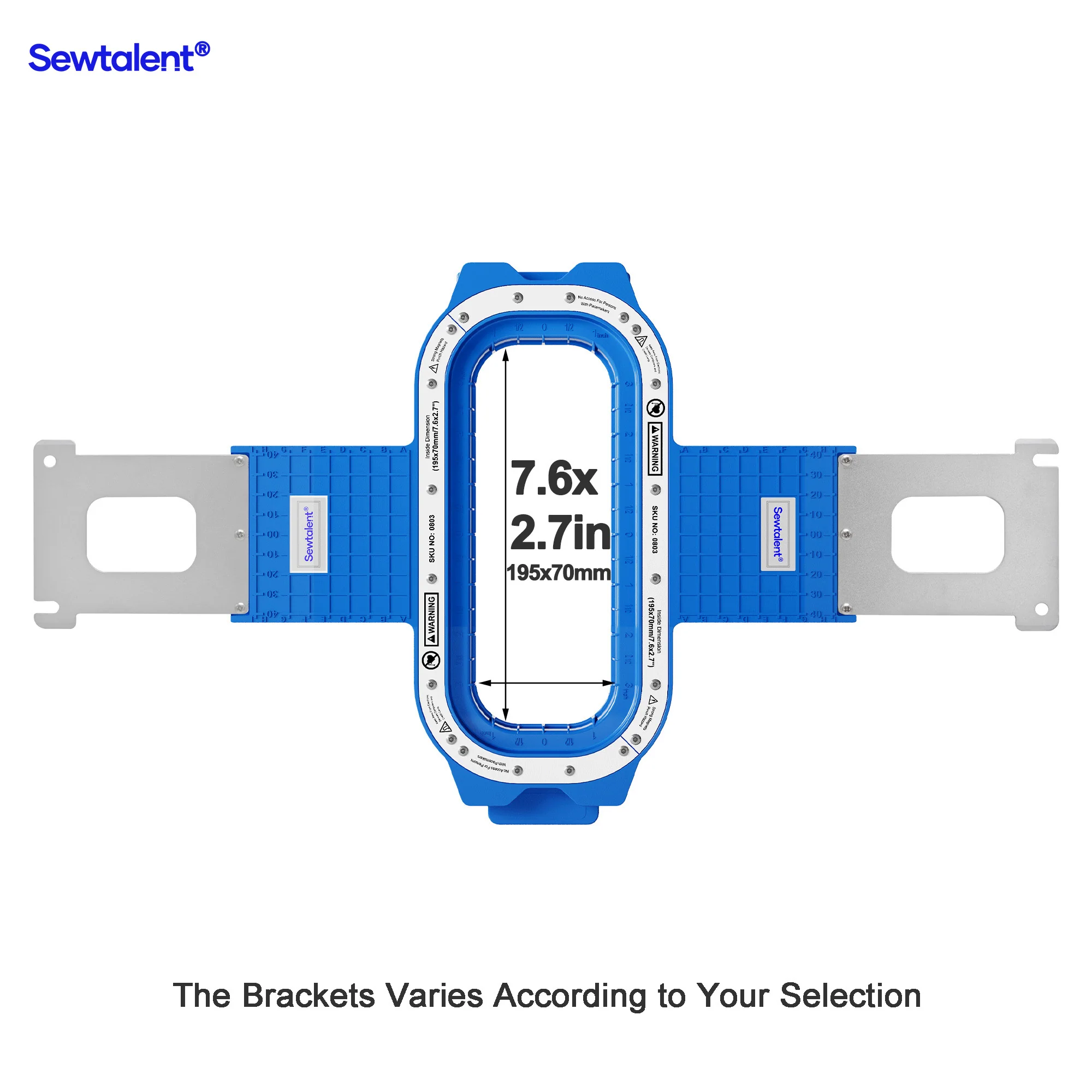 Sewtalent Magnetic Hoop 7.6″x2.7″ | 195x70mm for Brother PR1X PR600 PR620 PR650 PR655 PR670E PR680W PR1000E PR1050X PR1055X PR1060W Embroidery Machines